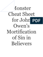 Monster Cheat Sheet For John Owen's Mortification of Sin