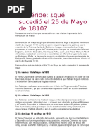 Efeméride - QUÉ SUCEDIO EL 25 DE MAYO DE 1810 - DIARIO VELOZ