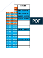 Lunes: Teo. Electr. Teo. Electr. Elect. Y Mag Elect. Y Mag