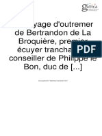 Le Voyage D'outremer de Bertrandon de La Broquière