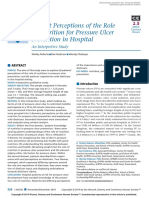 Patient Perceptions of The Role of Nutrition For Pressure Ulcer Prevention in Hospital