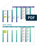 Calendar July August 2016