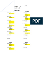 21-May Friday No U6 5:30-9:15 22-May Saturday Field 1 Field 2