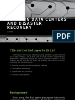 Auditing Data Centers and Disaster Recovery