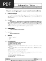 Preparo de Esfregaço para Exame Bacterioscópico (Gram)