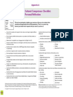 Cultural Competence Checklist: Personal Reflection: Appendix A