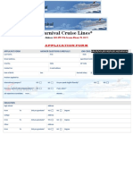 Carnival Cruise Lines®: Application Form