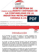 Diseño de Un Plan de Mantenimiento Centrado en La Confiabilidad en La Industria Metalmecánica Cerinsa E.I.R.L