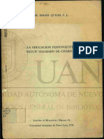 La Educación Personalista Según Teilhard de Chardin - Ismael Quiles S.J.