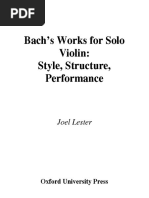 Bachs Works For Solo Violin Style Structure Performance PDF