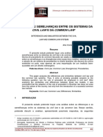 Diferenças e Semelhanças Entre Os Sistemas Da Civil Law e Da Common Law1