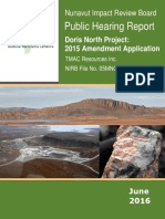 Public Hearing Report, Doris North Project