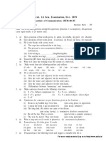 B. Tech. 1st Sem. Examination, Dec-2009 Essentials of Communication (HUM-101-FI