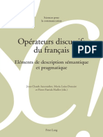 Anscombre Ed. Opérateurs Discursifs Du Français