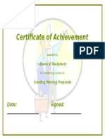 Certificate of Achievement