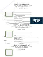 The Total Learning Center: Student's Profile