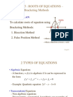 Chapter 5: Roots of Equations - Bracketing Methods: Lesson Plan