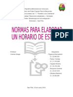 Normas para Elaborar Um Horario de Estudio