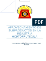 Aprovechamiento de Subproductos en La Industria Hortofruticula