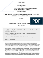 Melon v. Entidad Provincia Religiosa de Padres Mercedarios de Castilla. Melon v. Congregacion de Los Religiosos de Nuestra Senora de La Merced, 189 F.2d 163, 1st Cir. (1951)