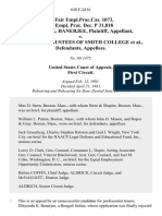 25 Fair Empl - Prac.cas. 1073, 26 Empl. Prac. Dec. P 31,818 Dibyendu K. Banerjee v. Board of Trustees of Smith College, 648 F.2d 61, 1st Cir. (1981)