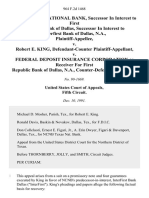 Ncnb Texas National Bank, Successor in Interest to First Republic Bank of Dallas, Successor in Interest to Interfirst Bank of Dallas, N.A. v. Robert E. King, Defendant-Counter v. Federal Deposit Insurance Corporation as Receiver for First Republic Bank of Dallas, N.A., Counter-Defendant-Appellee, 964 F.2d 1468, 1st Cir. (1991)