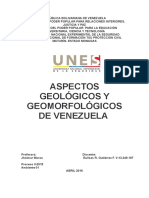 Ensayo Aspectos Geologicos y Geomorfologicos de Venezuela Eulises Gutiérrez