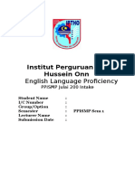 Institut Perguruan Tun Hussein Onn: English Language Proficiency