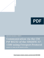 Communication Via The CM PTP Rs232 of The Simatic S7-1500 Using Freeport Protocol