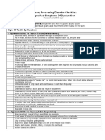 Sensory Processing Disorder Checklist