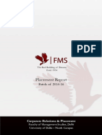 FMS Delhi Placement Report 