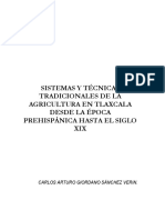 Sistemas y Técnicas Tradicionales de La Agricultura en Tlaxcala Desde La Época Prehispánica Hasta El Siglo XIX