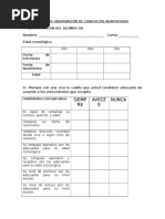 Pauta de Observación de Conductas Adaptativas