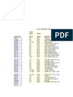 Line Identification Line Size Pipe Line No. (In.) Spec Service