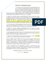 Carta de Confidencialidad Formato