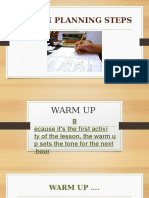 Stages of A Lesson Plan - Warm Up