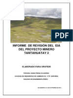 Informe de Revisión Del EIA Del Proyecto Minero Tantahuatay 2