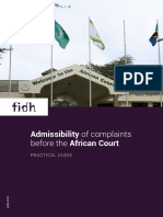 Admissibility of Complaints Before The African Court