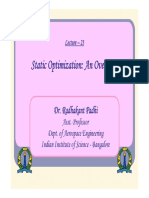 Static Optimization: An Overview: Dr. Radhakant Padhi