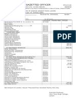 Pay Bill of Gazetted Officer For Daos, Ag Punjab Etc.