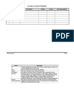 Lessons Learned Template: ID Date Project Description Activity Contact Recommendations