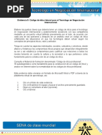 Evidencia 9 Código de Ética Laboral para El Tecnólogo en Negociación Internacional