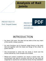 Failure Analysis of Rail Joints: Presented To Prof. Deepak Kumar