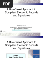 A Risk-Based Approach To Compliant Electronic Records