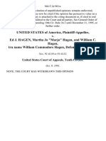 United States v. Ed J. Hagen, Martha Jo "Marjo" Hagen, and William C. Hagen, Tru Name William Commodore Hagen, 946 F.2d 901, 10th Cir. (1991)