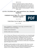 Alvin J. Watson, Inc., and Control Power, Inc. v. Emerson Electric Co., A Missouri Corporation, 980 F.2d 741, 10th Cir. (1992)