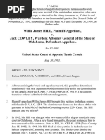 Willie James Hill v. Jack Cowley, Warden Attorney General of The State of Oklahoma, 5 F.3d 546, 10th Cir. (1993)