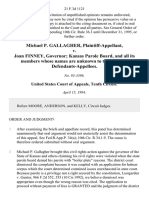 Michael P. Gallagher v. Joan Finney, Governor Kansas Parole Board, and All Its Members Whose Names Are Unknown To The, 21 F.3d 1121, 10th Cir. (1994)