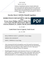 Dorothy Marie Carter v. Hobbs Police Department Bill Morrill, Police Chief Pam Wynn, James Phillips, Officers, Hobbs Police Department Lea County Sheriff's Department Bill Lane, Sheriff and Clarence Benford, Sr., Deputy Sheriff, 134 F.3d 382, 10th Cir. (1998)