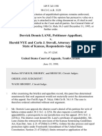 Derrick Dennis Lane v. Harold Nye and Carla J. Stovall, Attorney General For The State of Kansas, 149 F.3d 1190, 10th Cir. (1998)